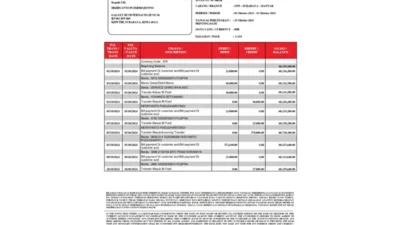 Indonesia OCBC Bank Statement Word And PDF Template (8 Pages)