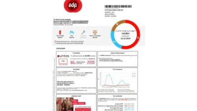 Spain EDP Energy Bill Word And PDF Template (4 Pages)