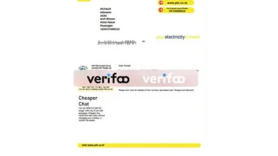 Indonesia PLN Electricity Bill Template in word and pdf format