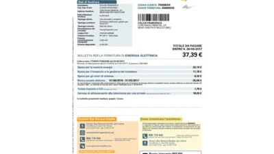 Italy Gas Natural Vendita Electricity Bill Template in word and pdf format