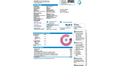 Italy Enel Energia Gas Bill Template in word and pdf format