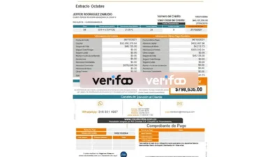 Colombia RCI Credit Extract in Word and PDF Format