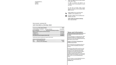United Kingdom Santander Bank Statement Word And PDF Template (3 Pages)
