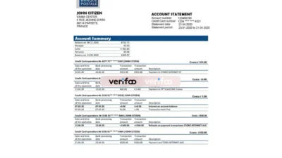 France La Banque Postale Bank Statement Template