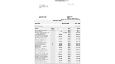South Africa Standard Bank Statement Word And PDF Template (6 pages)