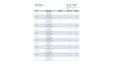 South Korea Woori Bank Statement Template