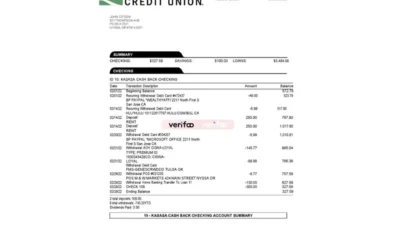 USA Oregon Rogue Bank Statement Word And PDF Template (3 pages)