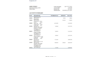 Kenya ABC bank statement template