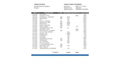 Paraguay Banco Amambay bank statement template