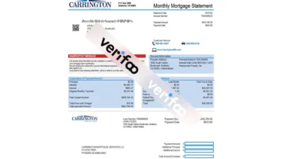 USA Carrington Mortgage Services bank statement template