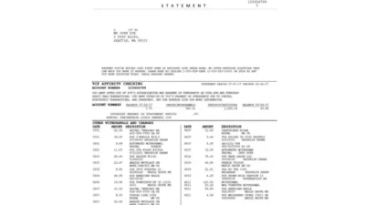 TCF Bank Statement
