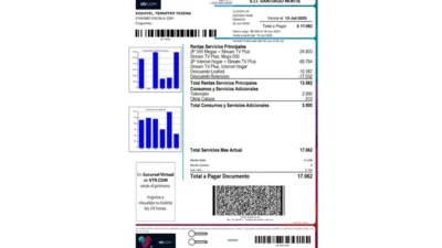 Chile VTR Telecommunications Bill Template in Word And PDF Format (2 Pages)