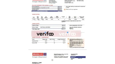 Brazil Brasilgás Bill Template in word and pdf format