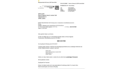 German tax document Template