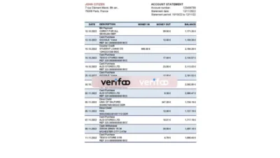 France Credit Mutuel Bank Statement Excel And PDF Template