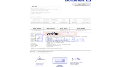 Germany Deutsche Bank Debit Note Template in Word and PDF Format