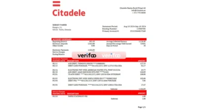 Estonia Citadele Bank Template in Word and PDF Format