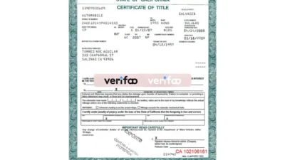 California car title Template in word and PDF Format v2
