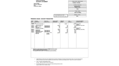 Malaysia Meamulat Bank Statement Word And PDF Template