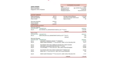 Myanmar Yoma bank statement Template