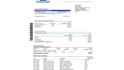 Montenegro Atlasmont Bank statement template