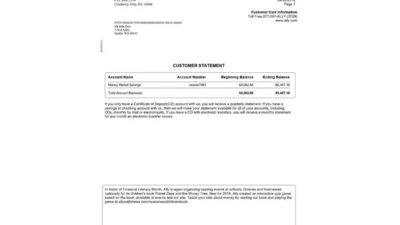 Ally Bank Statement