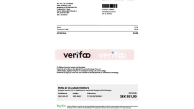 Sweden Bredband2 Broadband Invoice Template in word and pdf format