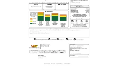USA Nevada Waterloo North Hydro Utility Bill Word And PDF Template Version 2