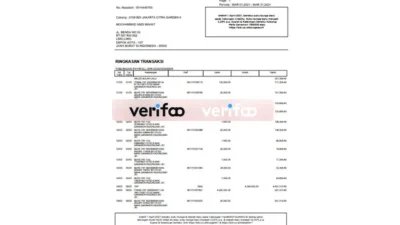 Indonesia BankDanamon Tabungan Payroll – Rekening Koran template in Word and PDF Format