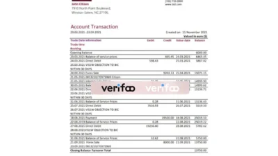 USA North Carolina BBT Corp. Bank Statement Template Version 2
