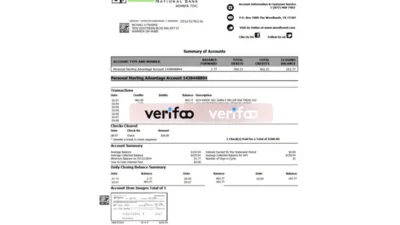 United States Woodforest National Bank Bank Account Statement Template