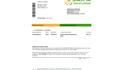 Somalia Dara Salaam Bank Statement Template