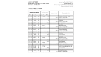 Nicaragua Banco De La Producción Bank Statement Excel And PDF Template