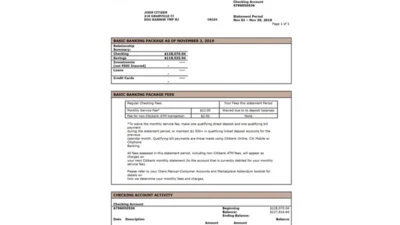 USA City Bank Statement Template