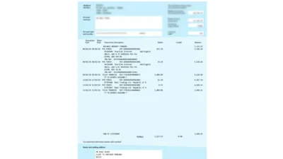 New Zeland ANZ Bank Statement (Version 2024)