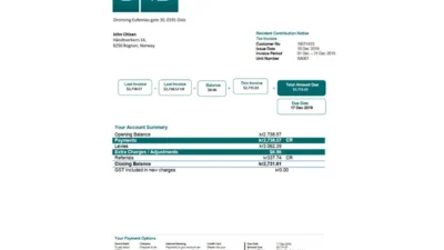 Norway DNB bank proof of address statement template