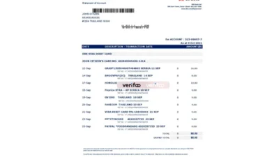 Thailand DBS bank statement easy to fill template