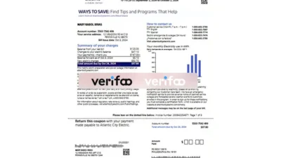 Atlantic City Electric Utility Bill Template in Word and PDF Format