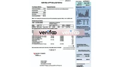 United States Pacific Power Utility Bill Template in Word and PDF Format