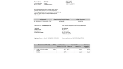 Poland Play utility Bill Word And PDF Template