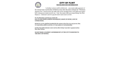USA City Of Flint Michigan Water Utility Bill Shutoff Notice Word And PDF Template Version 2