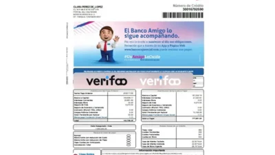 Colombia Banco Caja Social Credit Account Statement Template in word and pdf format