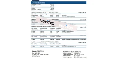 France La Banque Postale E-Statement Template in Word and PDF Format