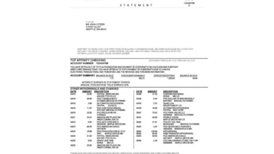 USA TCF Bank Statement Word And PDF Template (3 Pages)