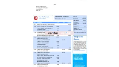 UK Nationwide Bank Statement word And PDF Template