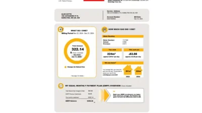 Canada Enbridge Gas Utility Bill Guide Template in Word and PDF format