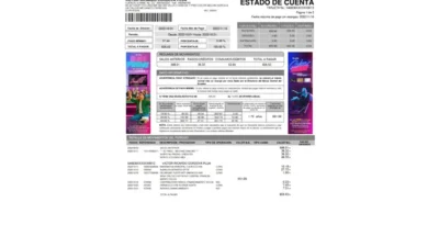 Ecuador Mutualista Pichincha Credit Card Statement Word And PDF Template (2 Pages)