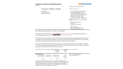 USA PNC Bank Statement Template