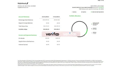 Robinhood Bank Statement Template In word And PDF format(version2023)