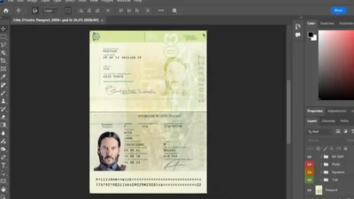 Cote D’Ivoire passport PSD template